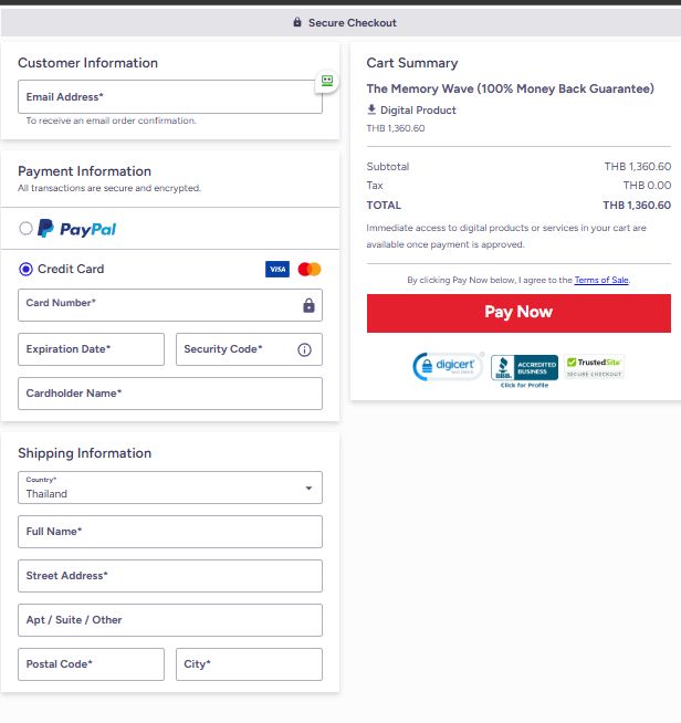 Memory Wave - Secure checkout